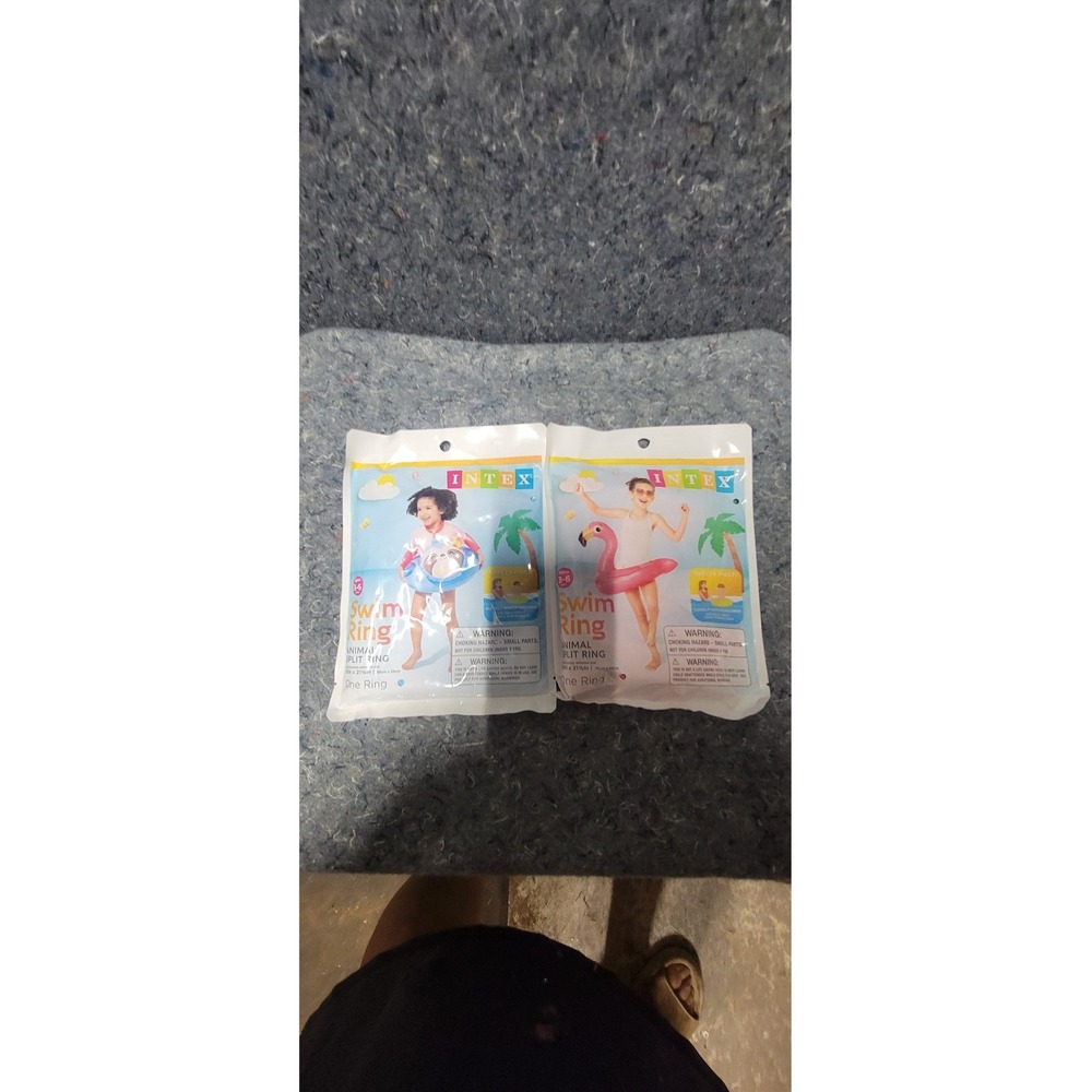 Intex Swim Animal Split Rings Bundle of 2 Flamingo and Panda NWT